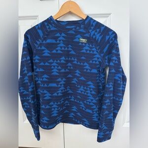 Boys L.L. Bean Blue and Black Fleece Shirt